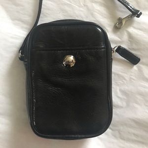 Coach Black patent leather wristlet